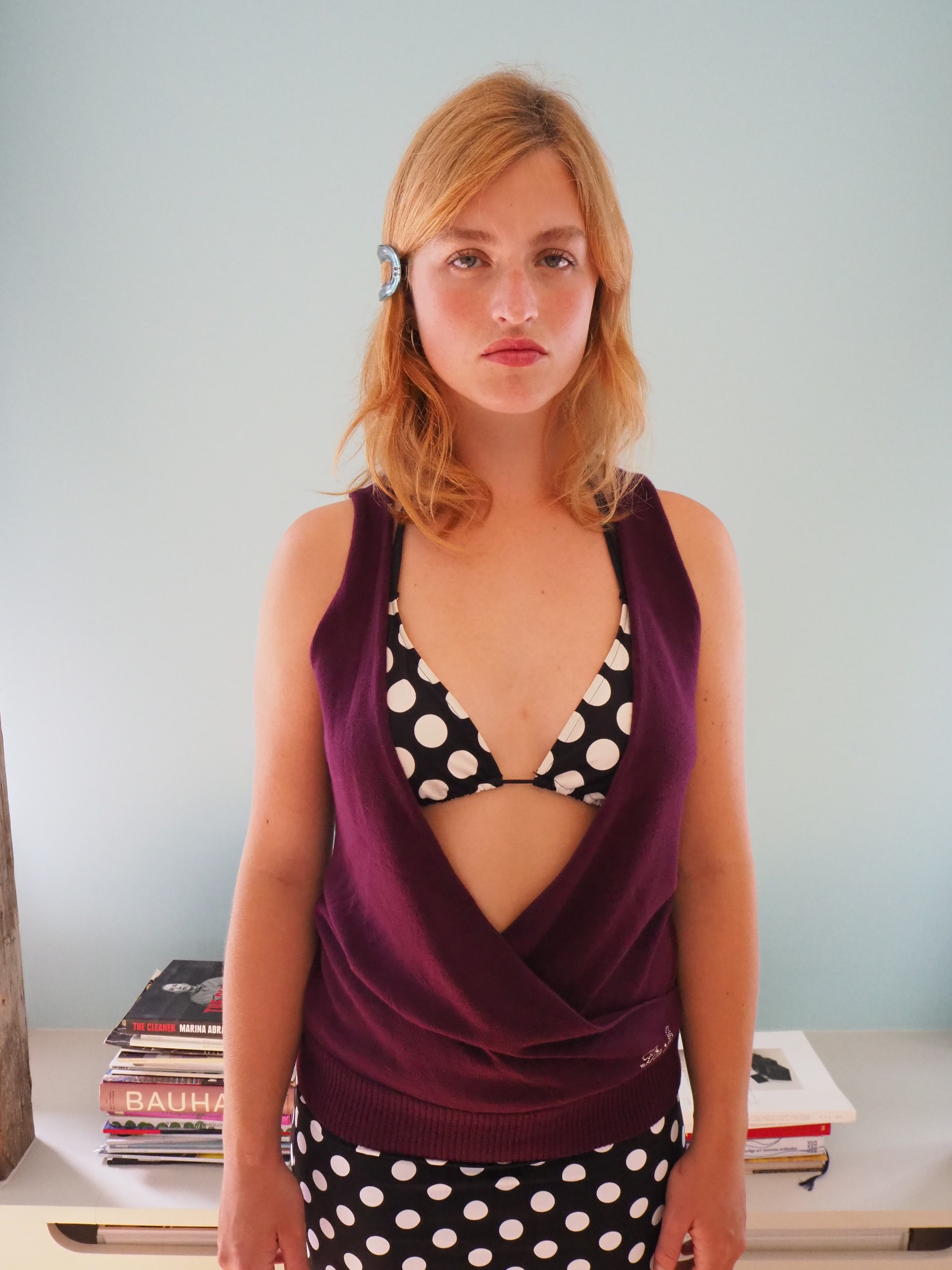 Cashmere & silk reversible top