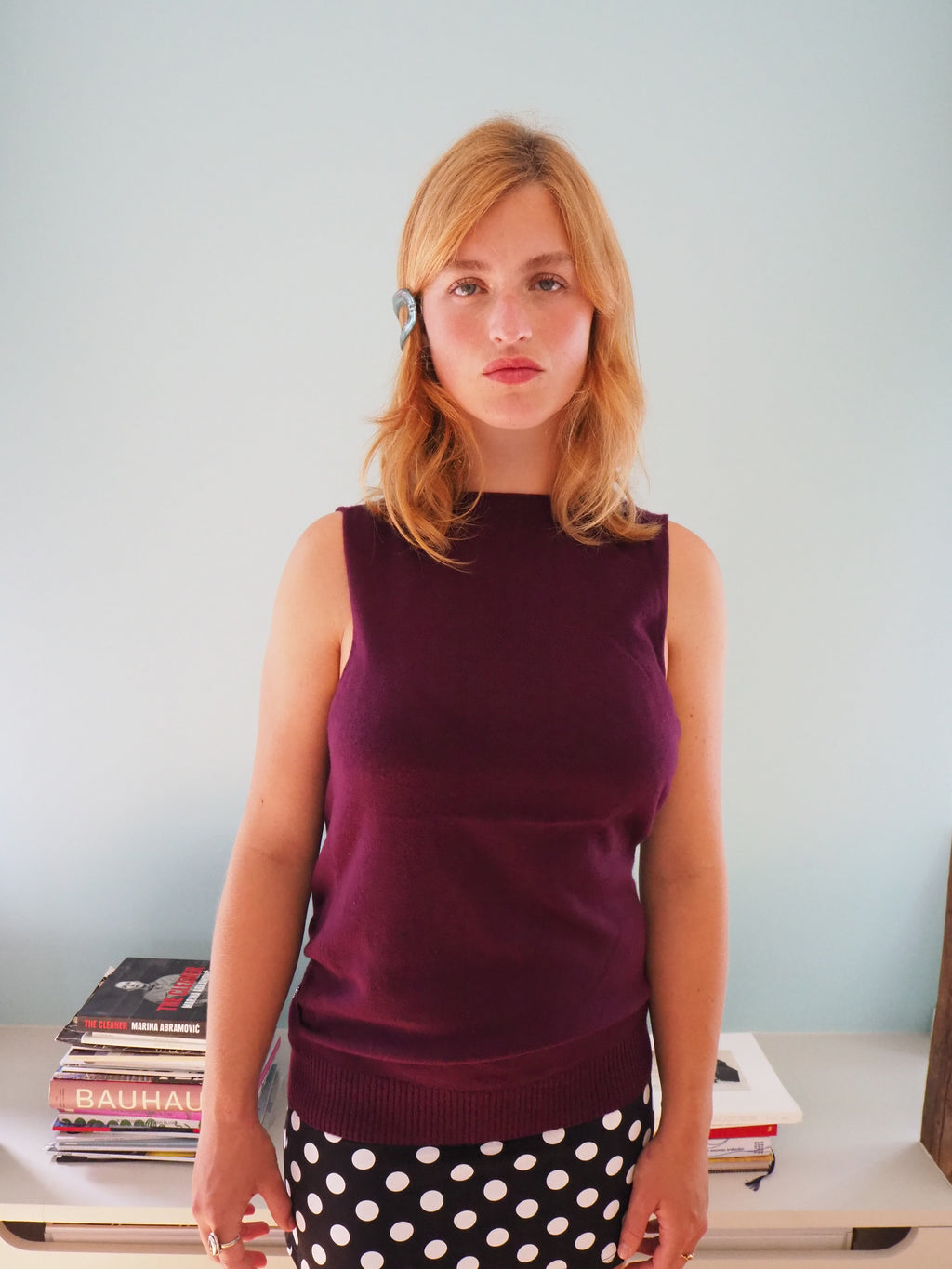 Cashmere & silk reversible top