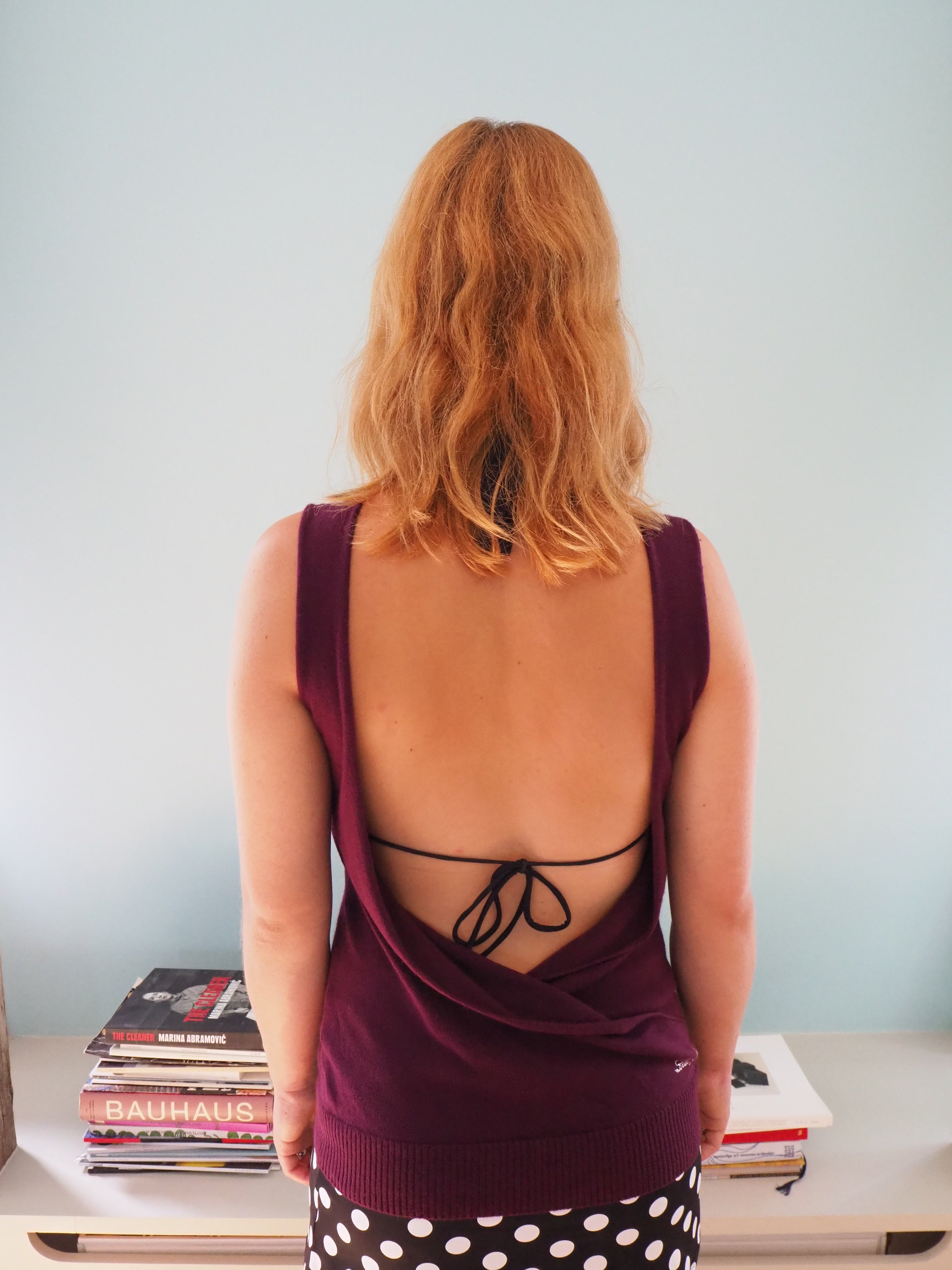 Cashmere & silk reversible top