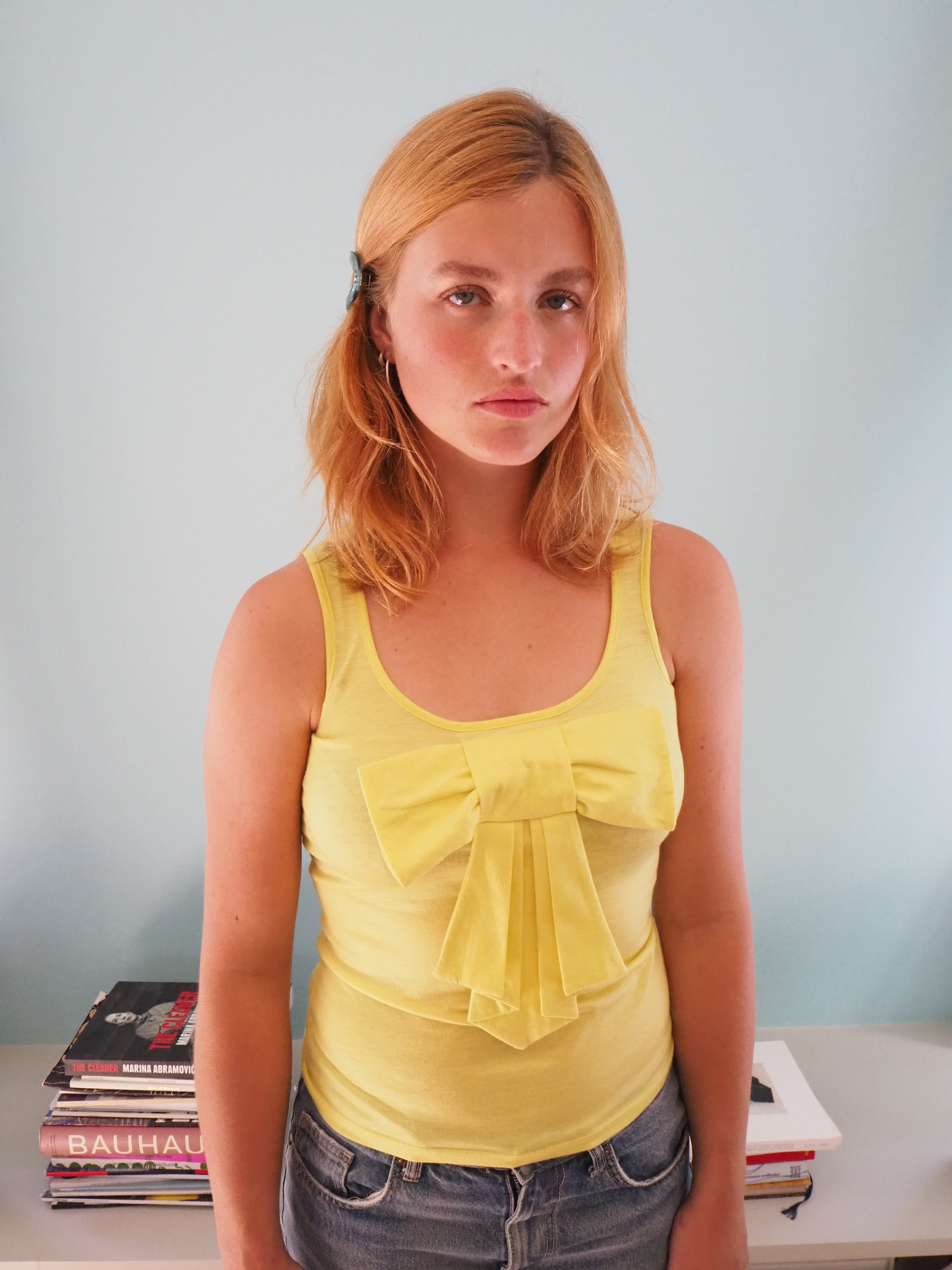 Yellow bow top