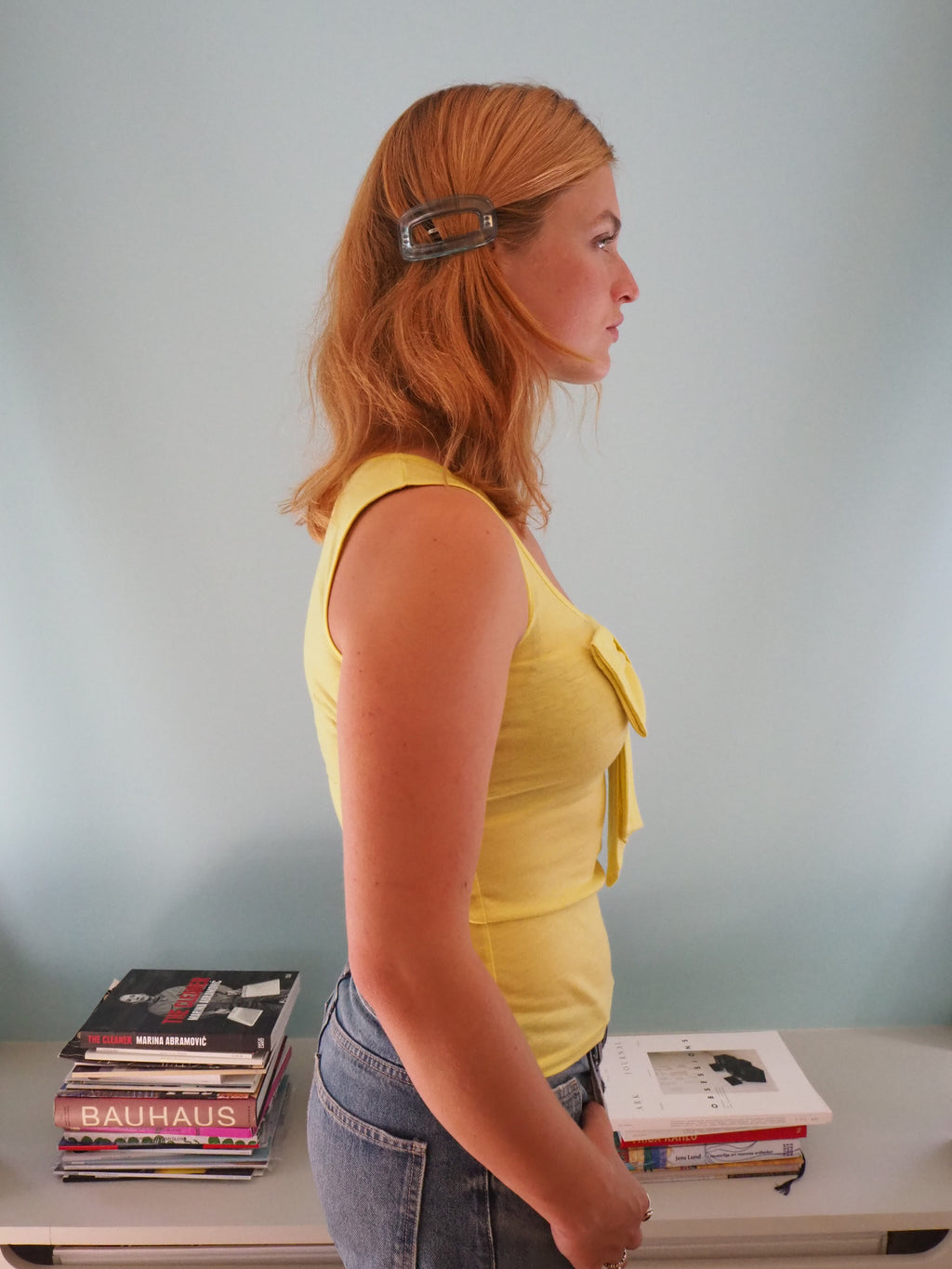 Yellow bow top