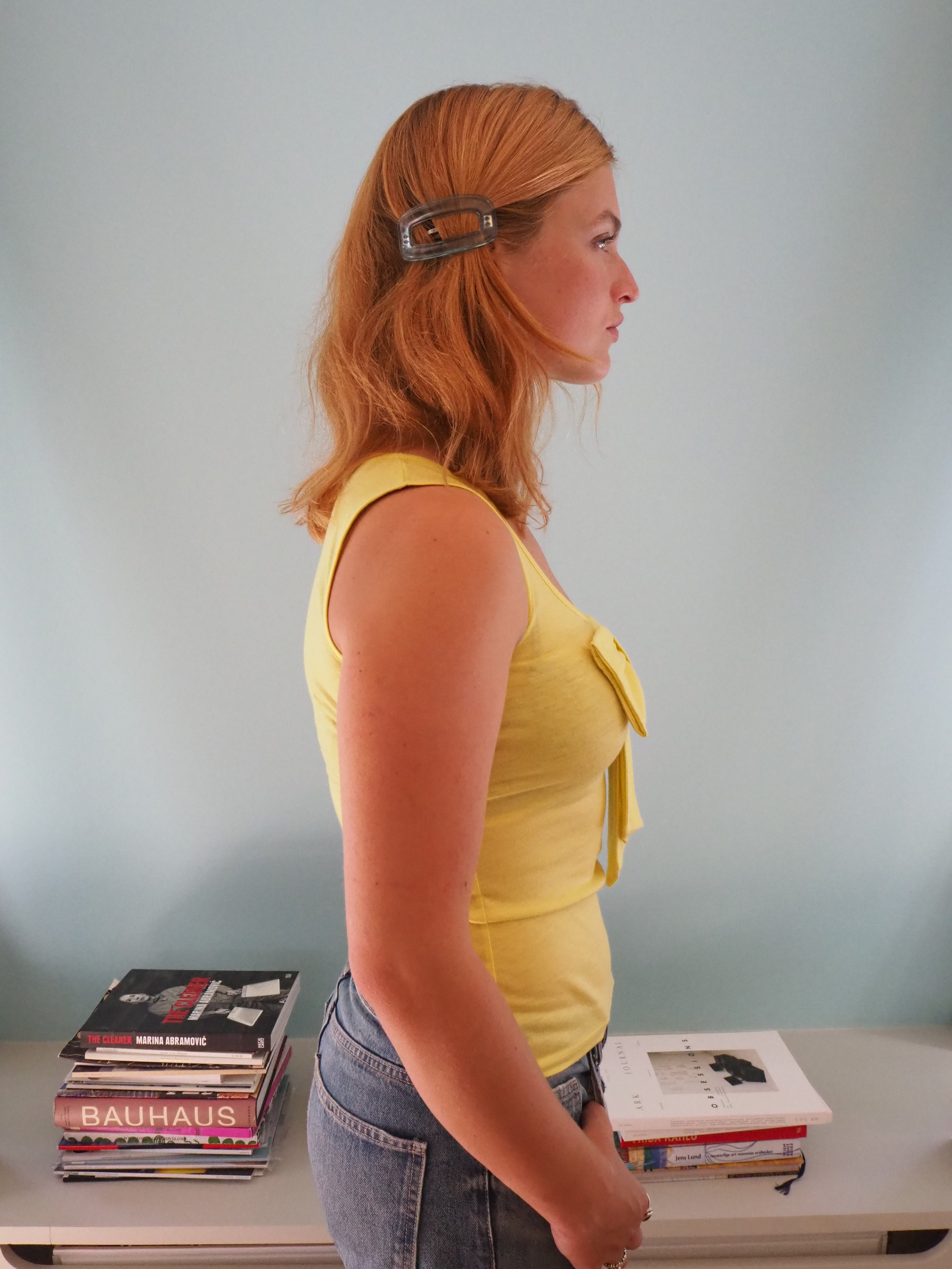 Yellow bow top
