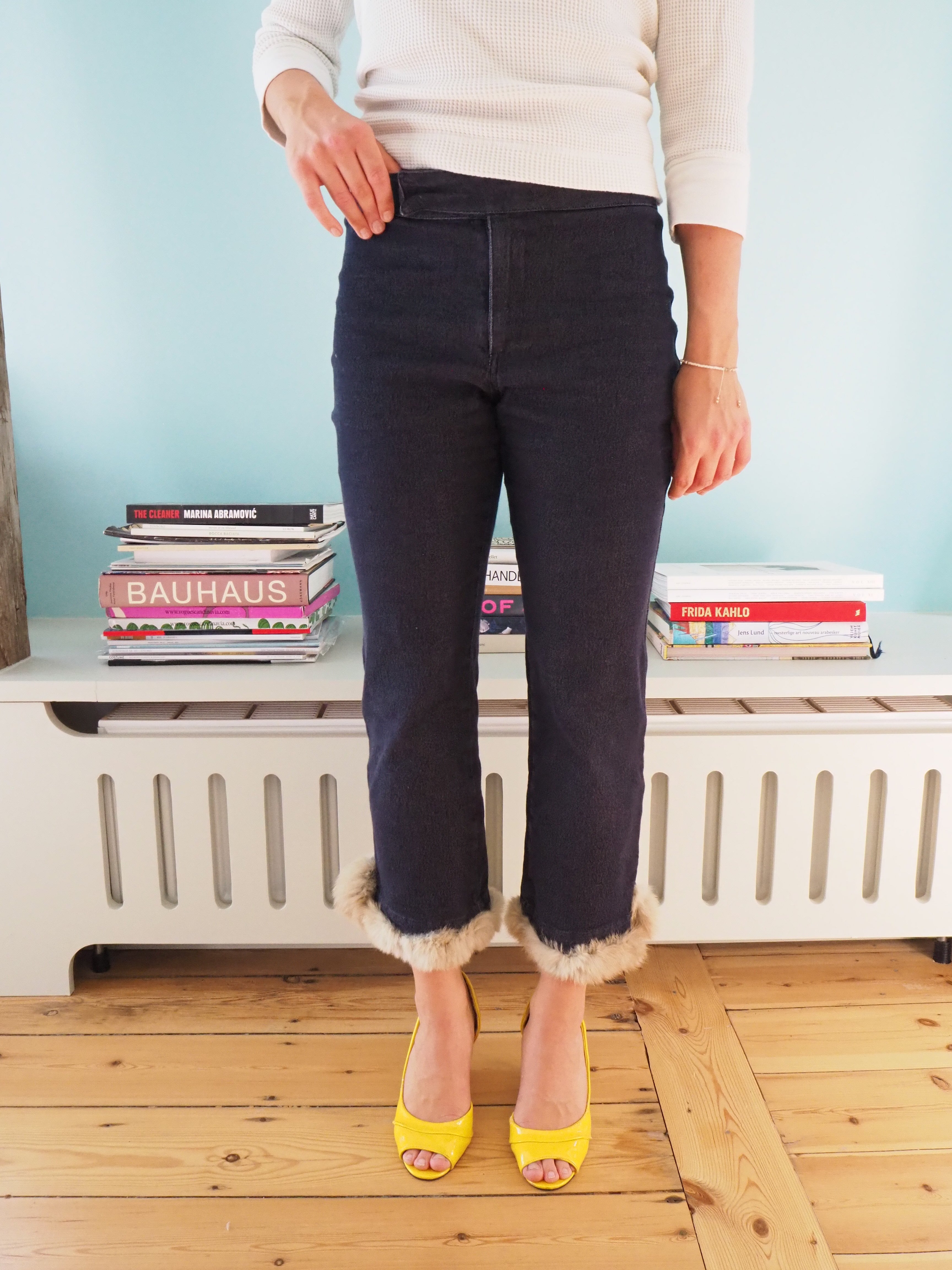capris with fur