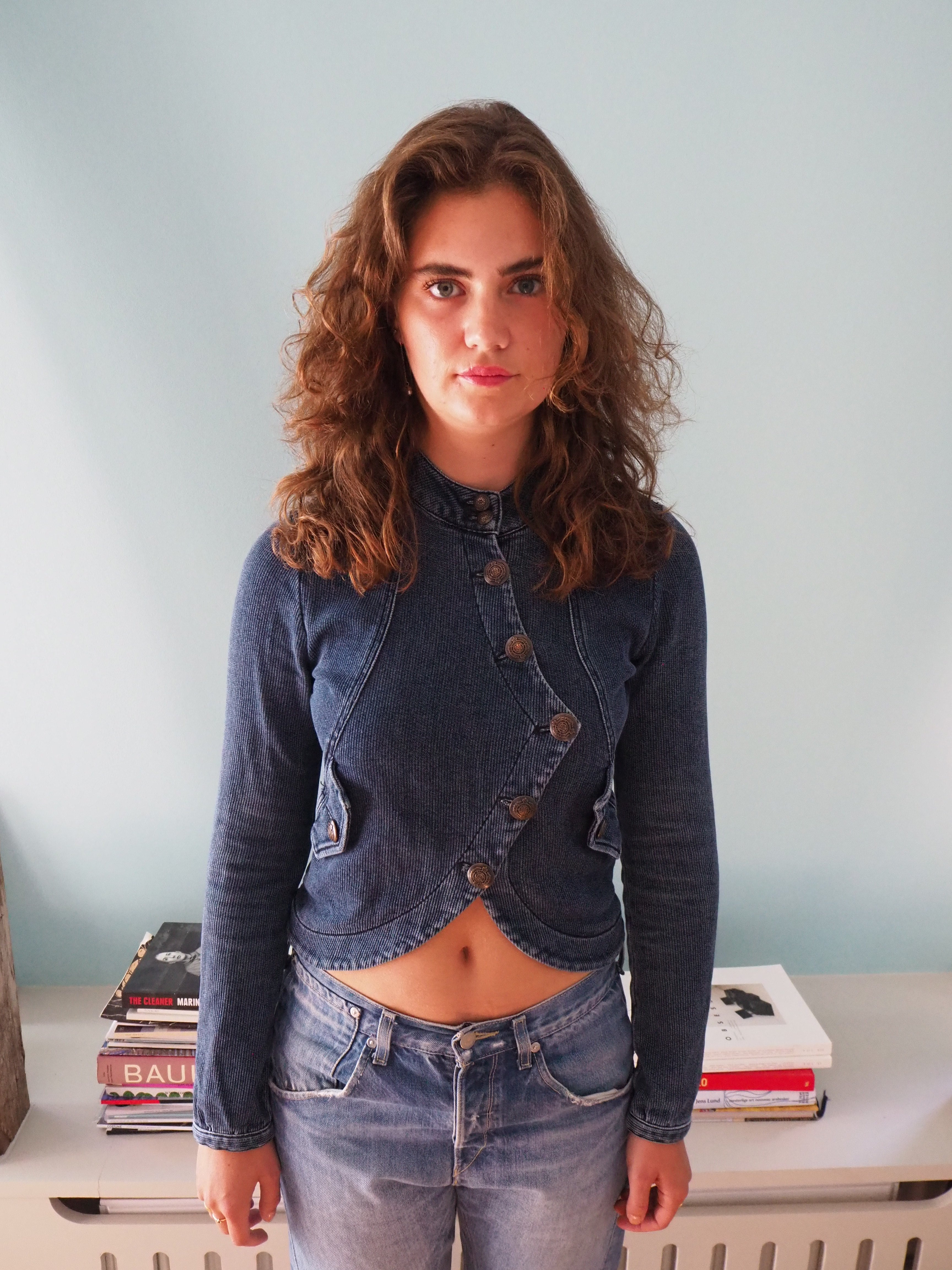 Asymmetrical denim jacket