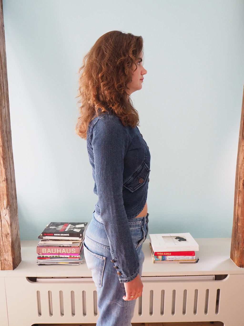 Asymmetrical denim jacket