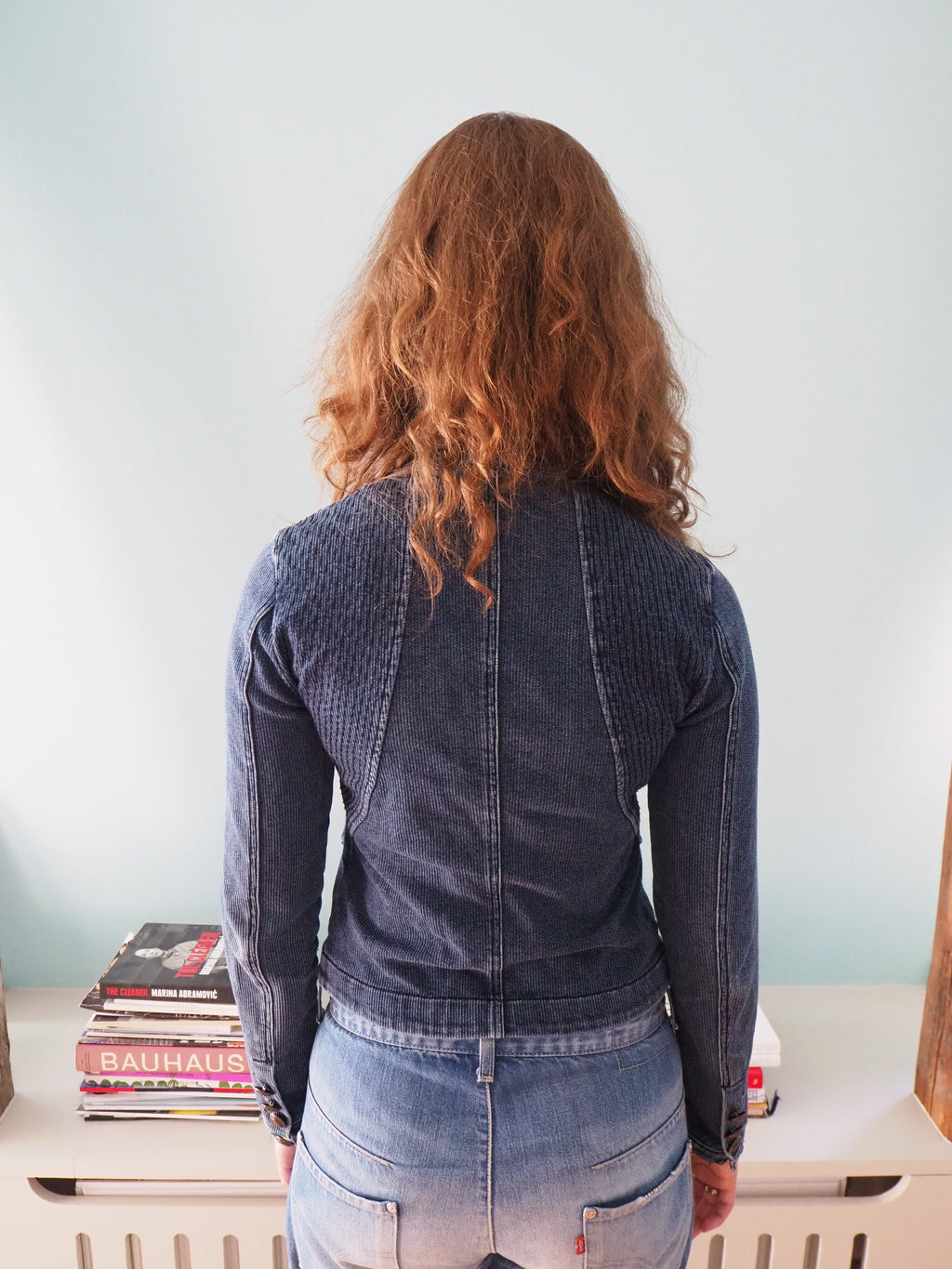 Asymmetrical denim jacket